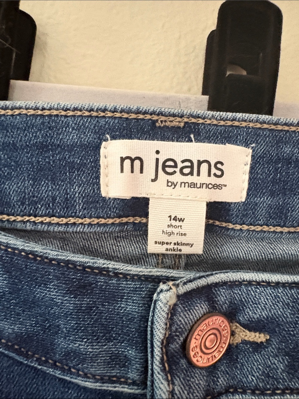 Maurices Dark Blue Button-Front Cropped Jeans - Picture 2 of 5